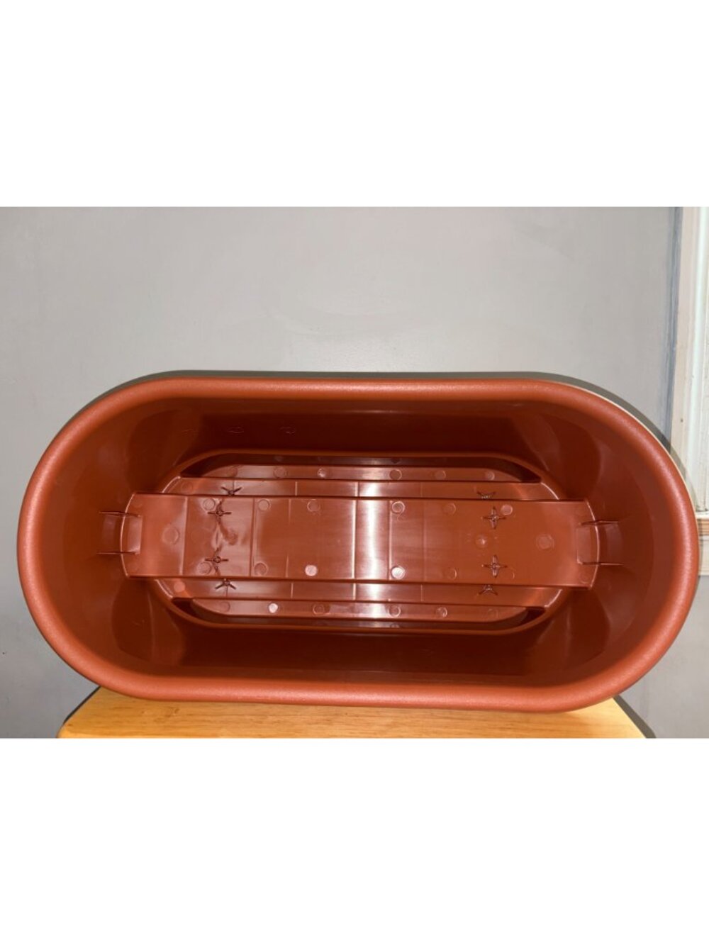 Bloem Terra Cotta Oval Deck Rail Planter 24" Elevated Garden Box (Quantity 3) - Picture 11 of 16